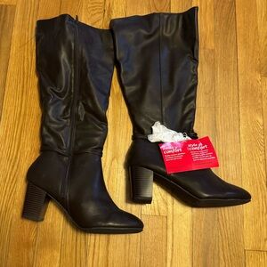 NEW- Dex Flex Comfort Brown boots 11w w/ wide calf